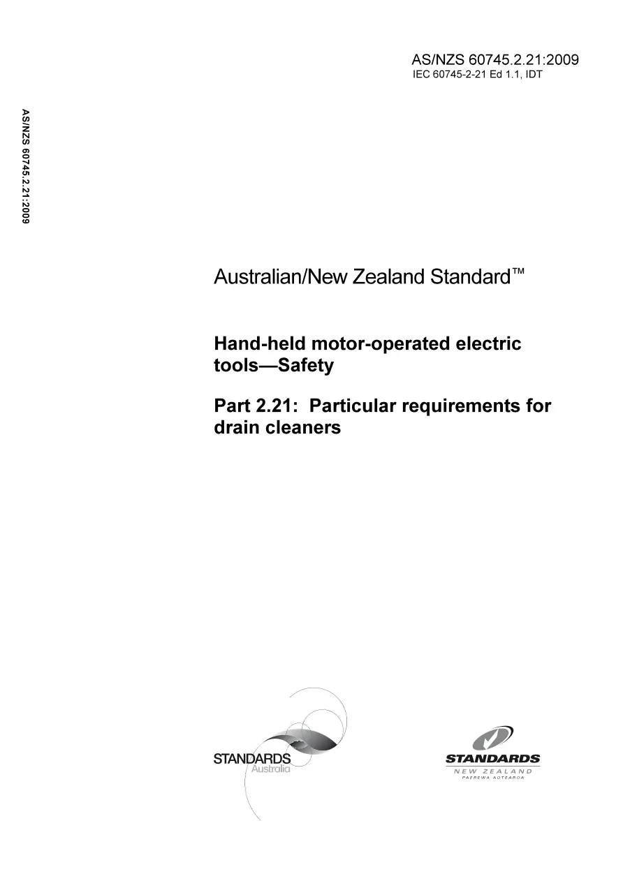 AS/NZS 60745.2.21:2009 pdf