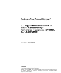 AS/NZS 60925:2005 pdf
