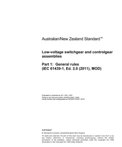 AS/NZS 61439.1:2016 pdf