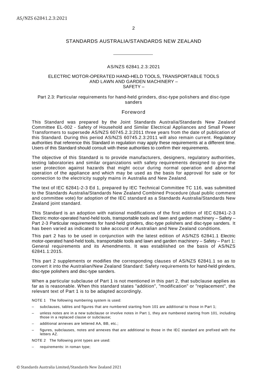 AS/NZS 62841.2.3:2021 pdf