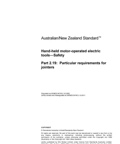 AS/NZS 60745.2.19:2011 pdf
