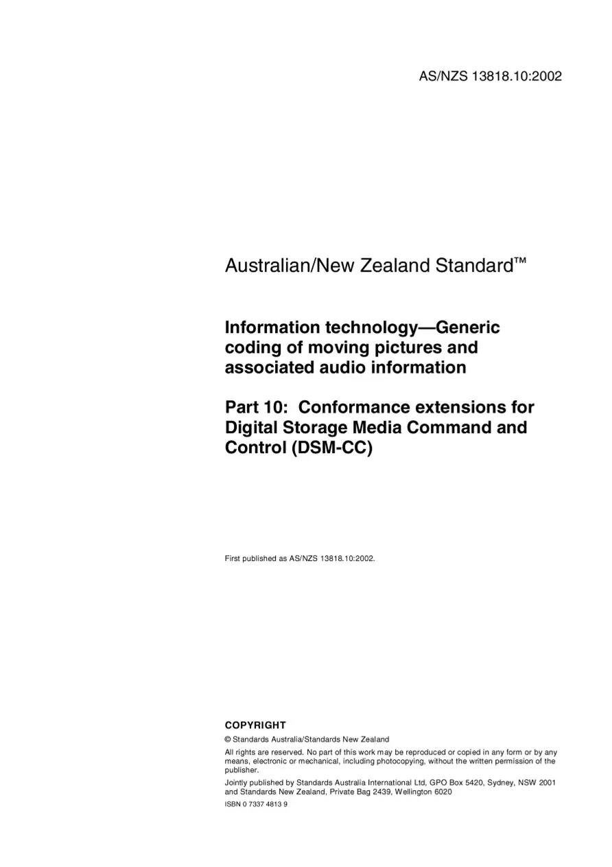 AS/NZS 13818.10:2002 pdf