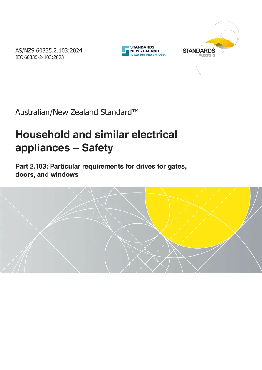 AS/NZS 60335.2.103:2024 pdf