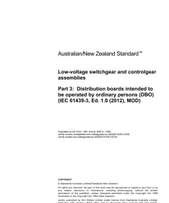 AS/NZS 61439.3:2016 pdf