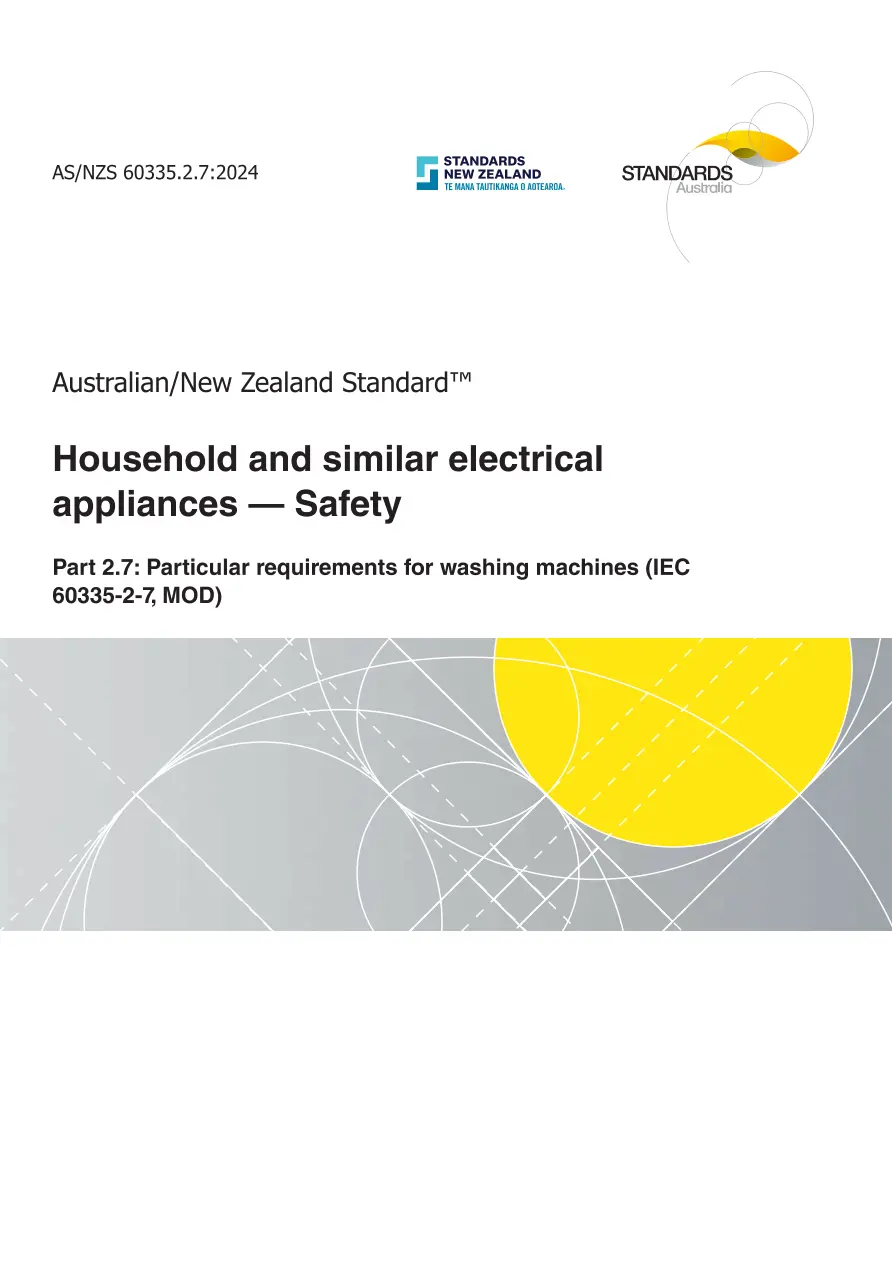 AS/NZS 60335.2.7:2024 pdf