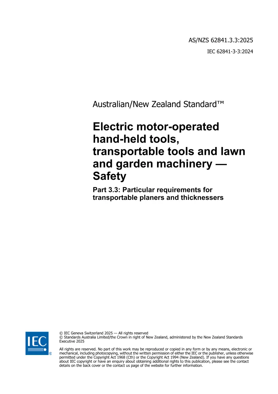 AS/NZS 62841.3.3:2025 pdf