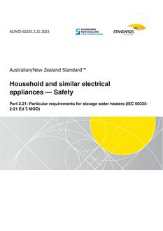AS/NZS 60335.2.21:2023 pdf