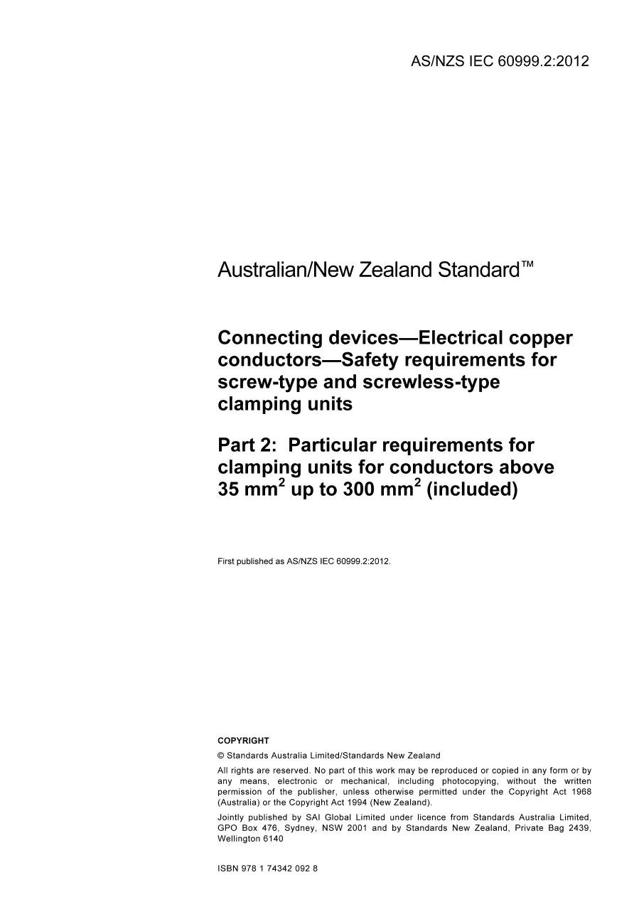 AS/NZS IEC 60999.2:2012 pdf