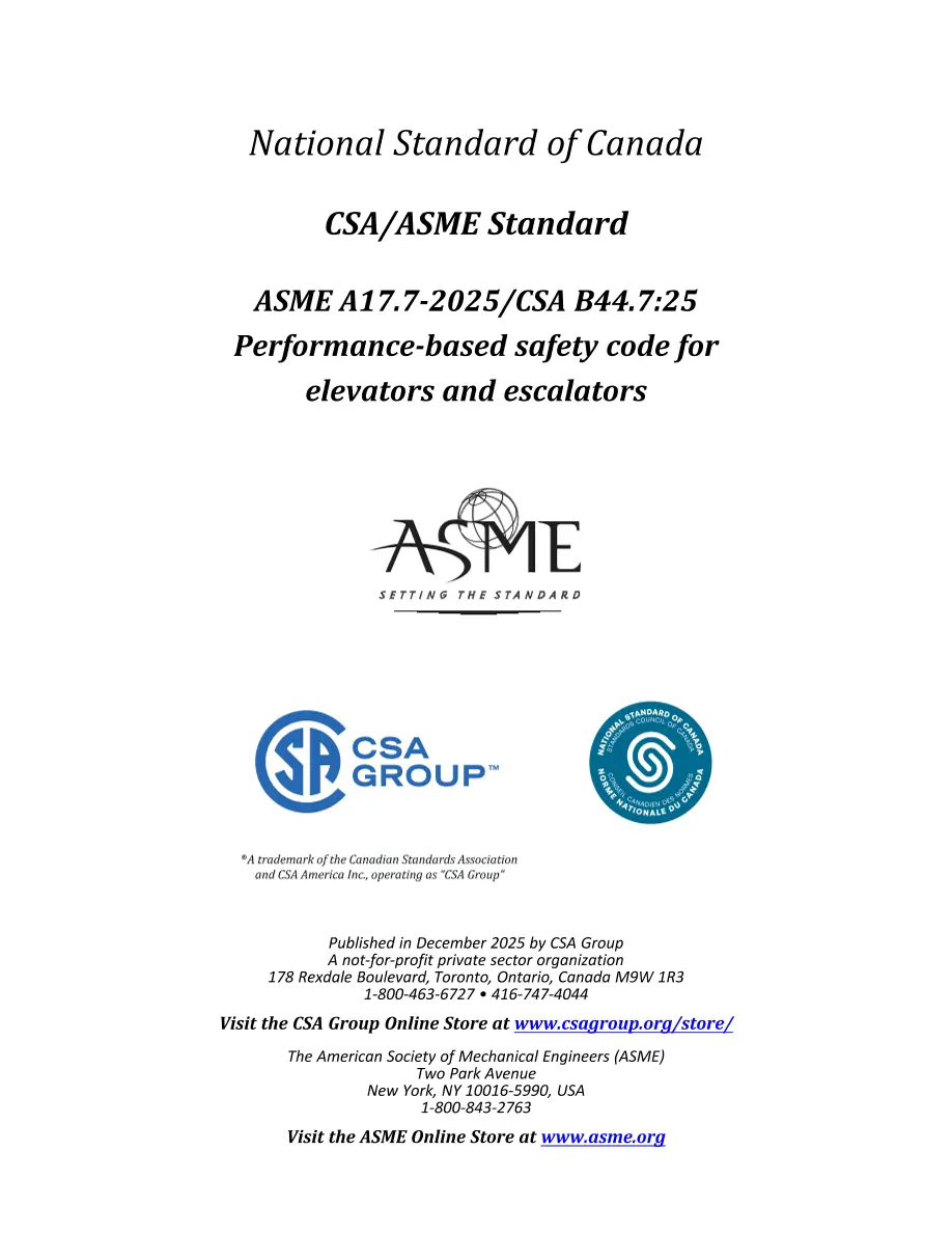 ASME A17.7-2025/CSA B44.7:25 pdf